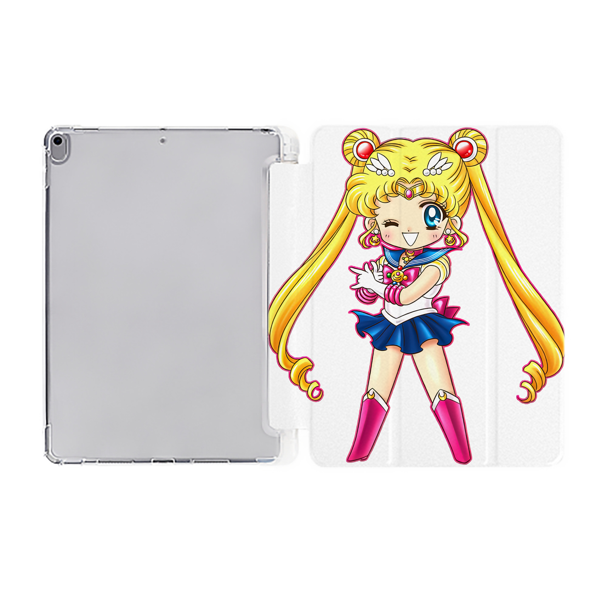 （画像用） 美少女戦士セーラームーン 月野 うさぎ つきの うさぎ Sailor Moon Tsukino Usagi IPad ケース ペン収納付き 三つ折りスタンド PUレザー×シリコン 対応機種9.5/10.5/10.9インチ